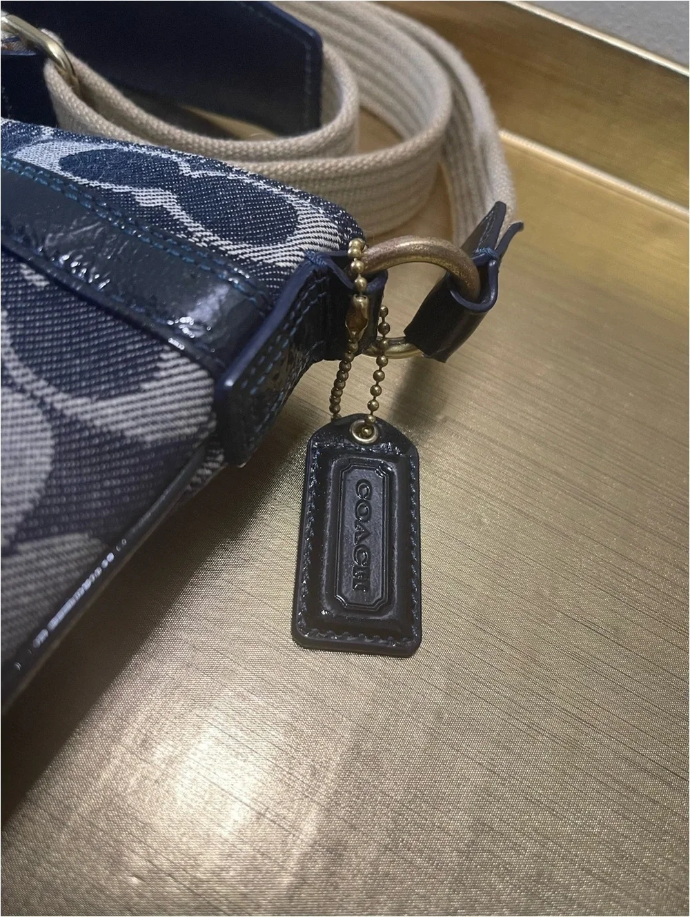 Coach Signature Canvas Crossbody Bag with Turnlock Closure